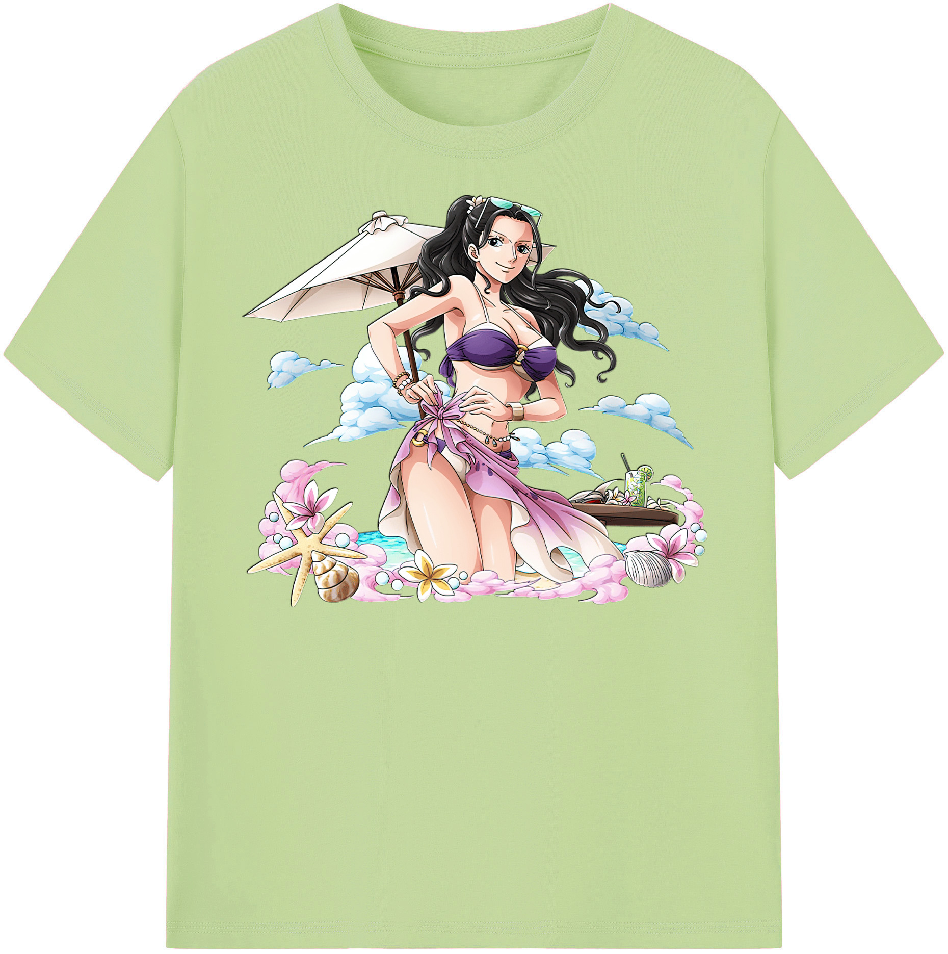 ワンピース ニコ・ロビン ONE PIECE Nico Robin 綿100％半袖Tシャツ（フロントプリント）